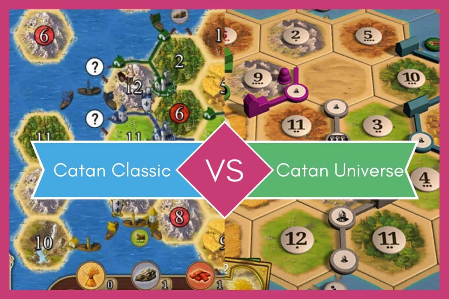 Catan Classic vs Catan Universe 8bit Meeple